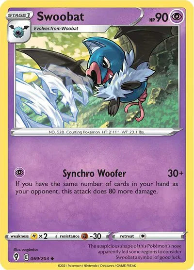 Swoobat (Evolving Skies) 069/203 Reverse Holofoil