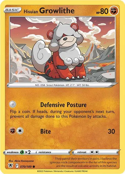 Hisuian Growlithe (Astral Radiance) 070/189 Reverse Holofoil