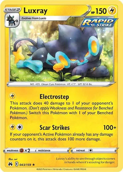 Luxray (Crown Zenith) 043/159 Reverse Holofoil