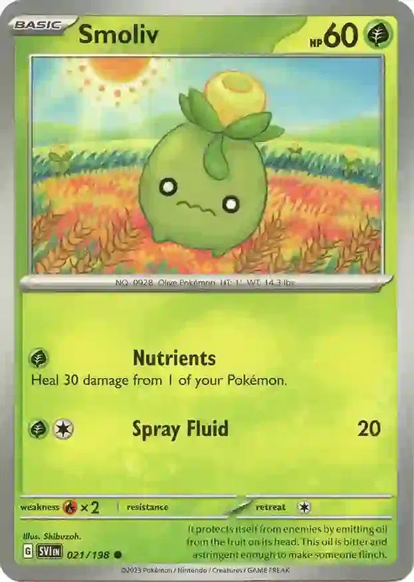 Smoliv (Scarlet & Violet Base Set) 021/198 Reverse Holofoil