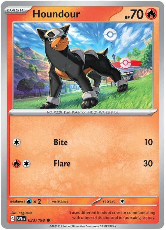 Houndour (Scarlet & Violet Base Set) 033/198 Reverse Holofoil