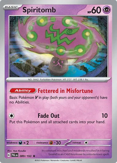 Spiritomb (Paldea Evolved) 089/193 Reverse Holofoil
