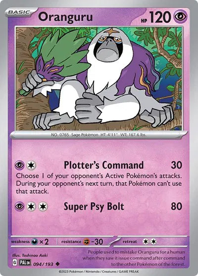 Oranguru (Paldea Evolved) 094/193 Reverse Holofoil