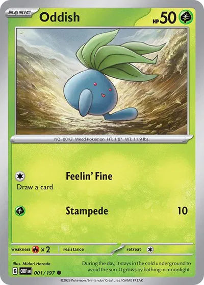 Oddish (Obsidian Flames) 001/197 Reverse Holofoil