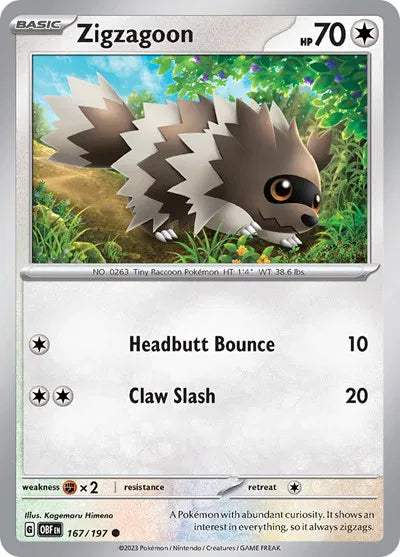 Zigzagoon (Obsidian Flames) 167/197