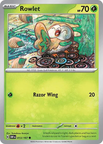 Rowlet (Obsidian Flames) 013/197 Reverse Holofoil