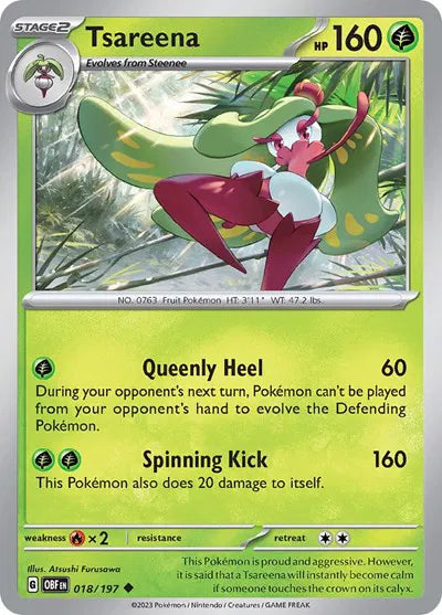 Tsareena (Obsidian Flames) 018/197 Reverse Holofoil