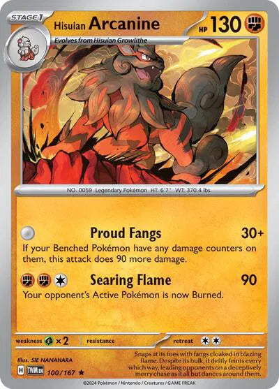 Hisuian Arcanine (Twilight Masquerade) 100/167 Holofoil