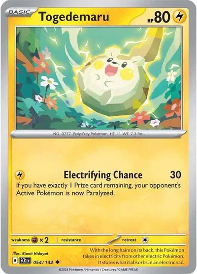 Togedemaru (Stellar Crown) 054/142 Reverse Holofoil
