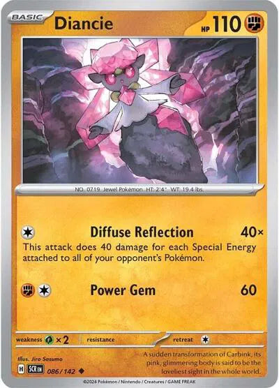 Diancie (Stellar Crown) 086/142 Reverse Holofoil