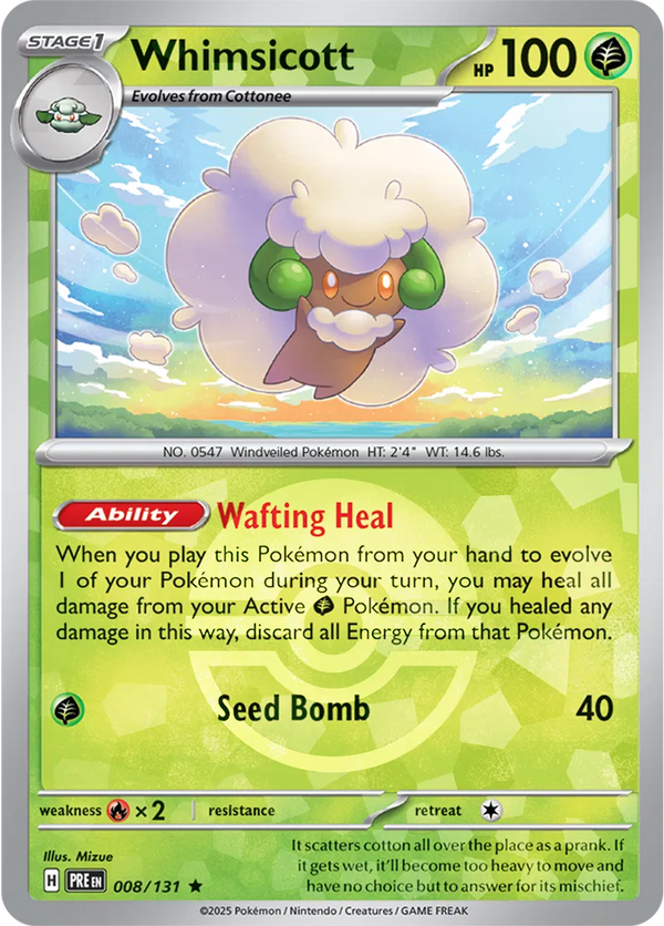 Whimsicott (Poke Ball Pattern) (Prismatic Evolutions) 008/131 Holofoil